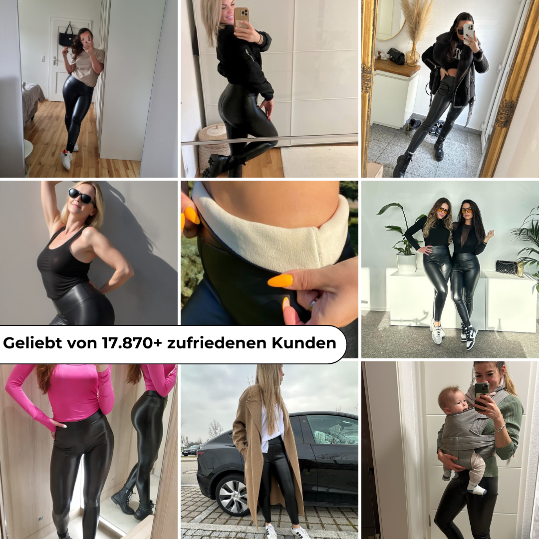 Snodis GlamShape™ Thermo Kunstlederleggings in Schwarz, hochtailliert und nahtlos, mit wärmender Thermo-Innenseite. Perfekt für stilvolle Winterlooks, bequem und vielseitig kombinierbar – ideal für Büro und Alltag.