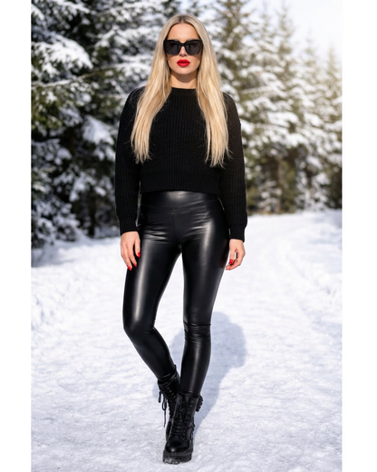 GlamShape™ gefütterte Kunstlederleggings