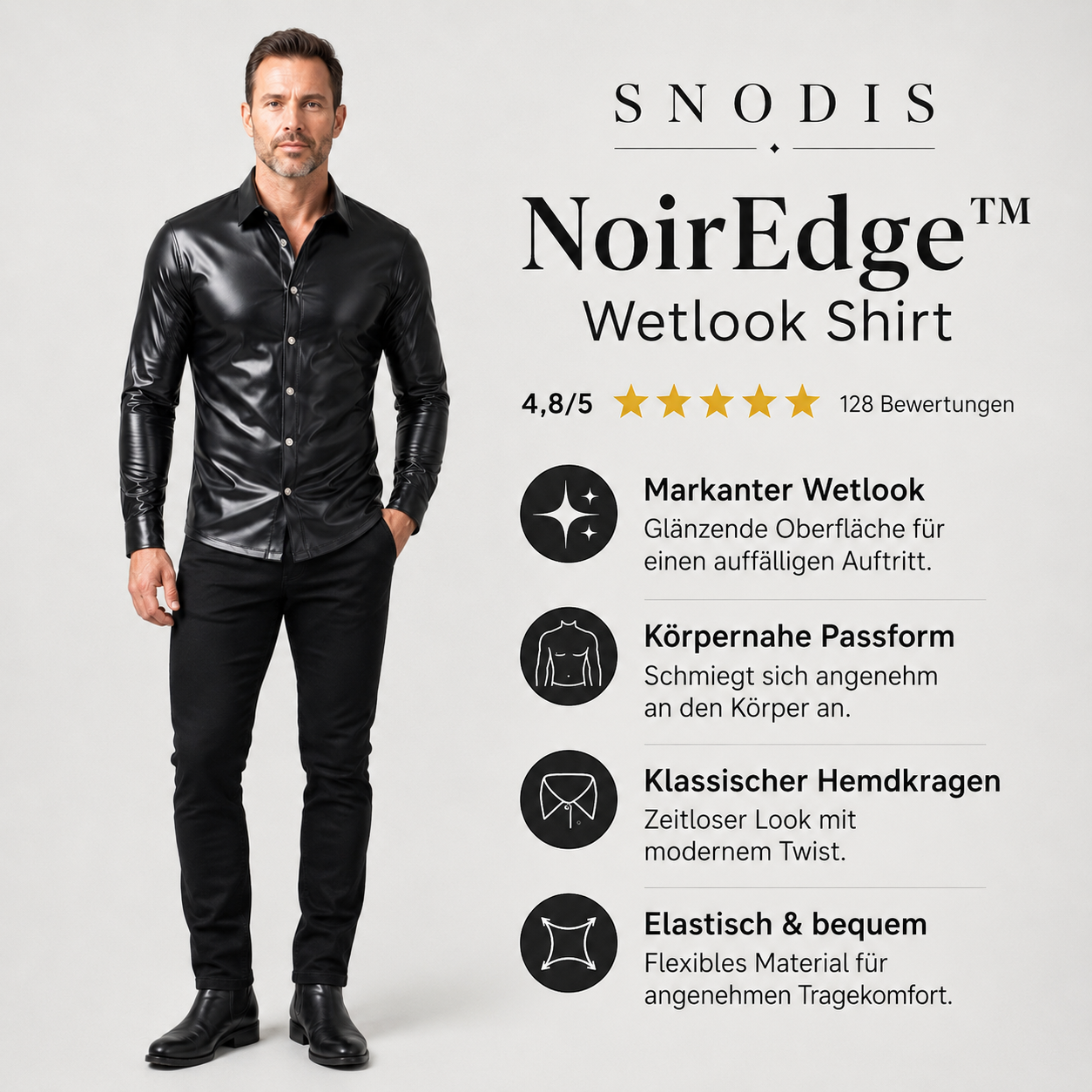 NoirEdge™ Wetlook Hemd
