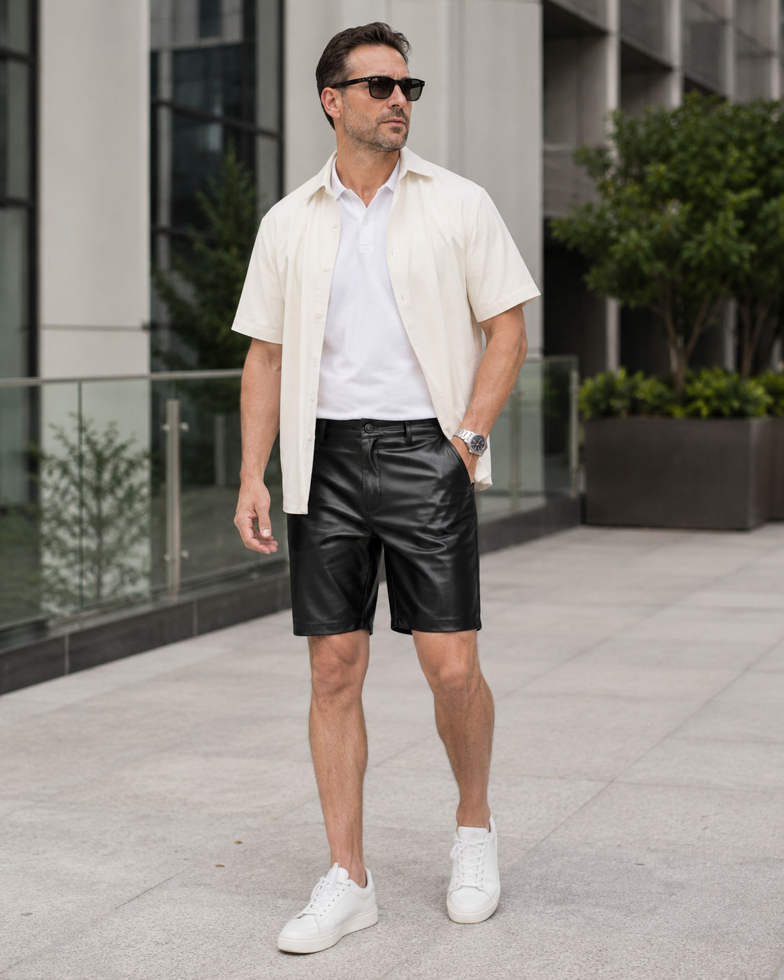 NoirStreet™ Kunstleder Shorts