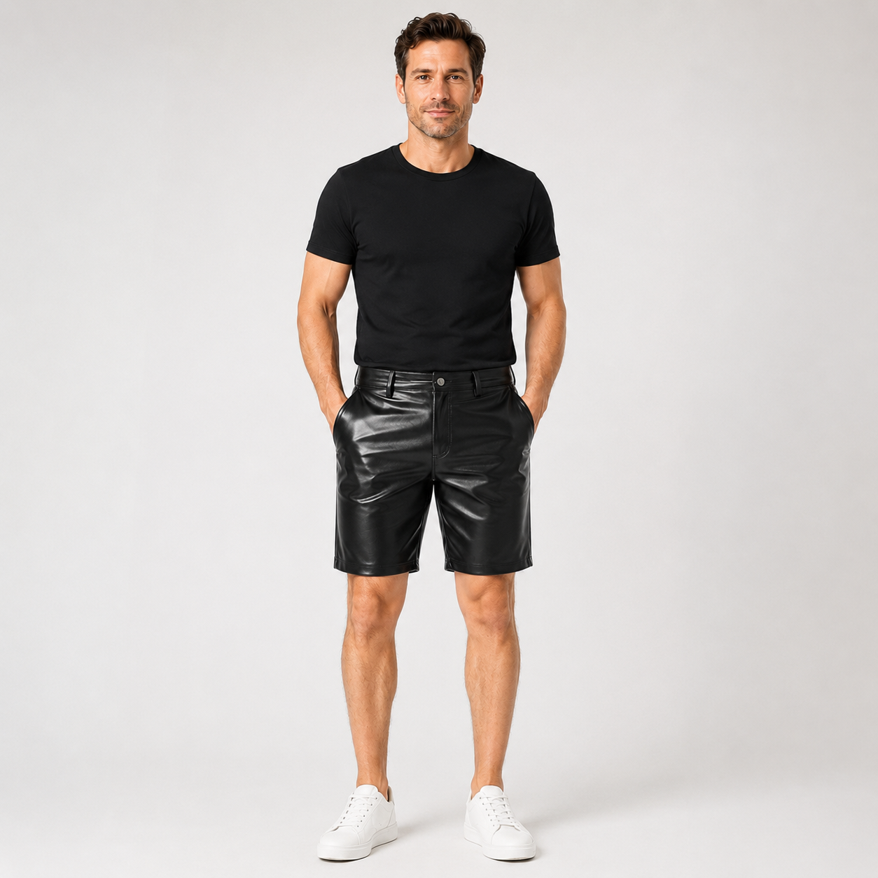 Pantalones cortos de piel sintética NoirStreet™
