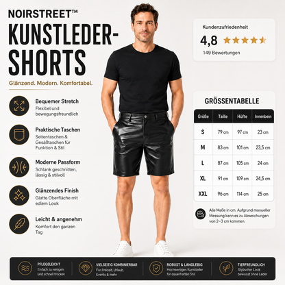 Pantalones cortos de piel sintética NoirStreet™