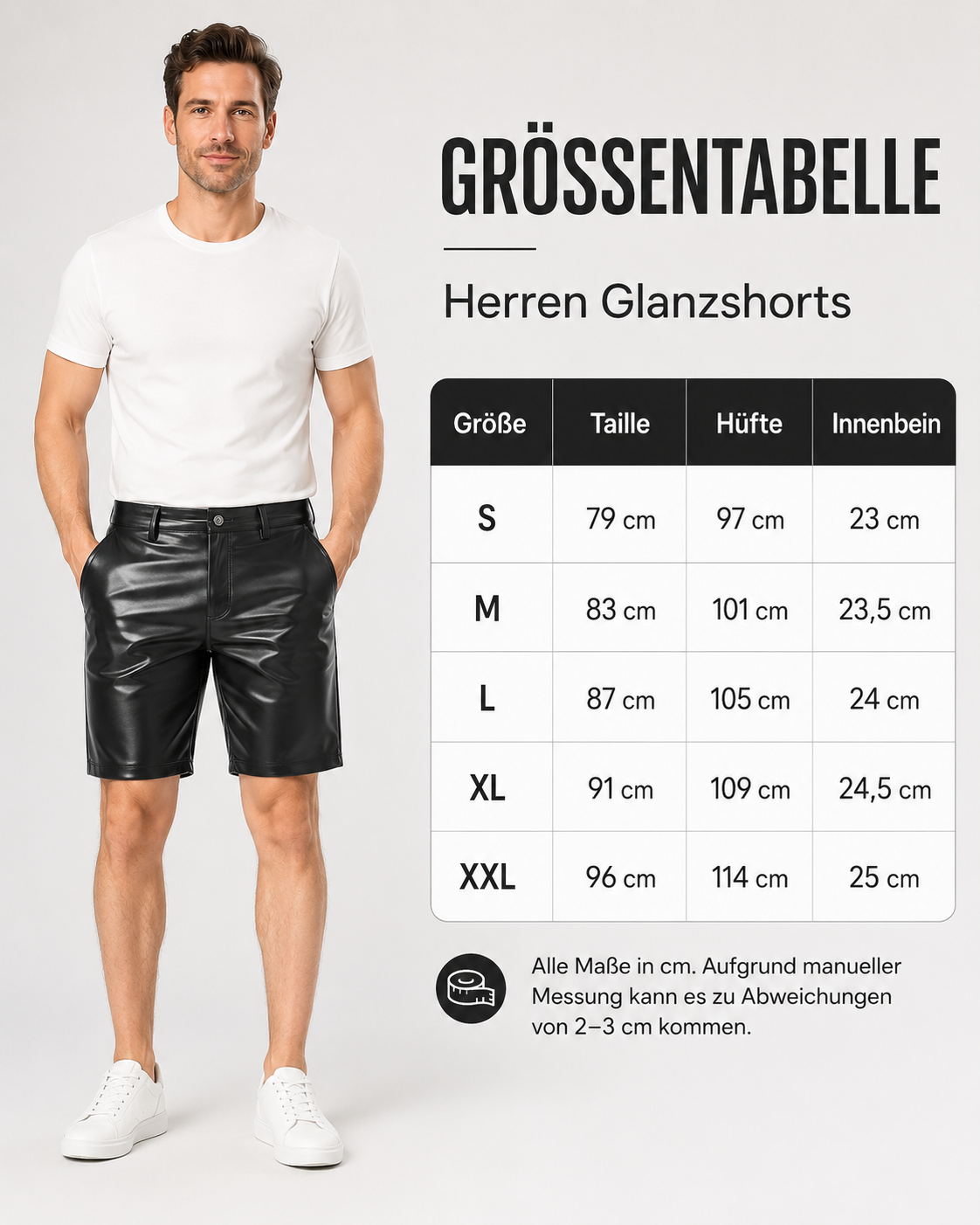NoirStreet™ Kunstleder Shorts
