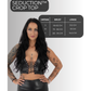Größentabelle Seduction™ Crop Top – Leder Top aus Kunstleder, Neckholder und Schnürung vorne, XS bis XL – perfekte Passform für Damen, Party und kinky Outfits.