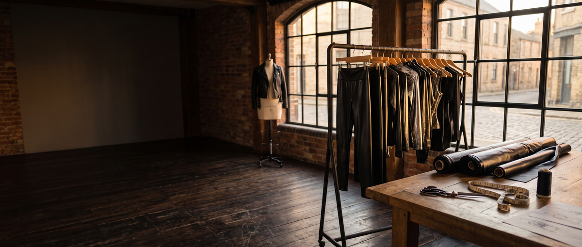 SNODIS Atelier mit Kleiderstange und glänzendem Kunstleder